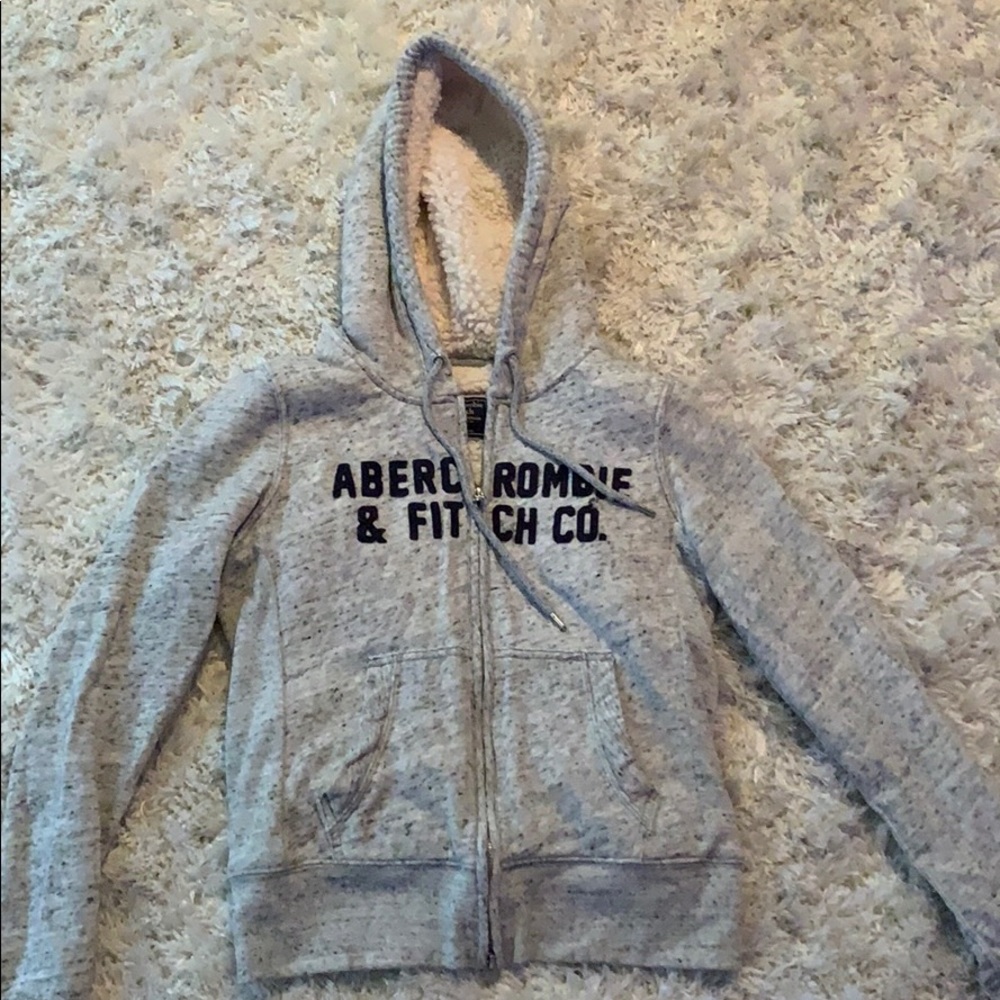 A&F XS fur lined hoodie